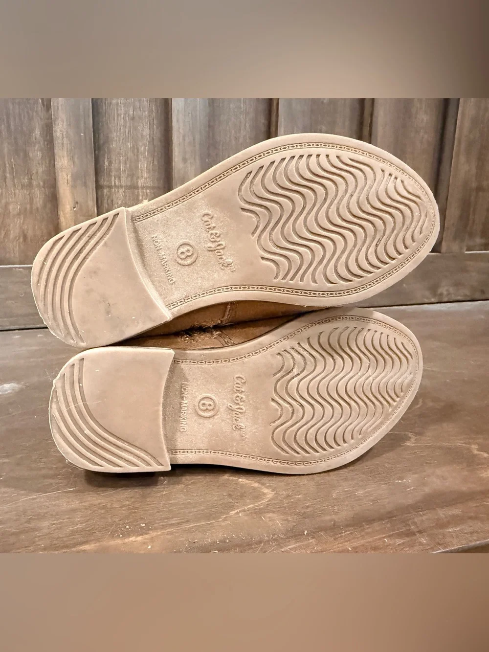 Cat & Jack Kids Tan Suede Side-Zip Ankle Boots